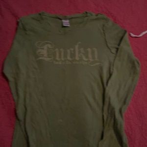 Women’s Lucky Brand size Small Green long sleeve T